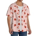 thumbnail image 2 of Fotbe Ladybug With Flower Camisa Estampada de Manga Corta para Hombre, Casual de Verano, Estilo Playero, Sin Arrugas-Large, 2 of 5