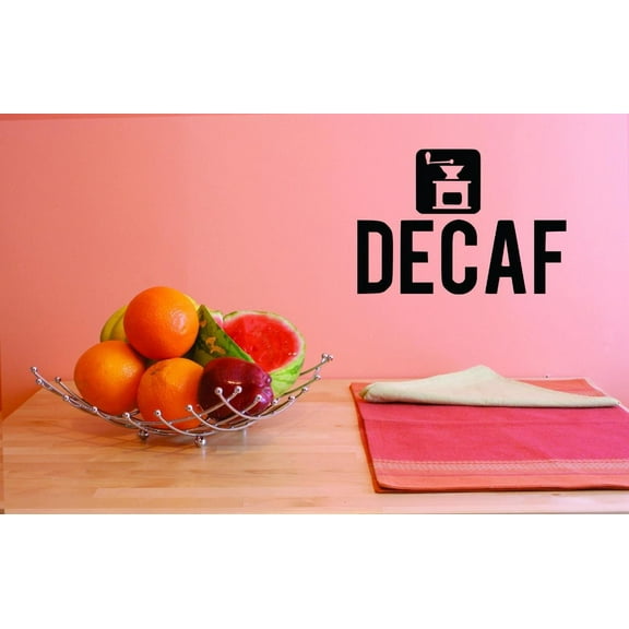 Custom Decals Decaf Wall Art Size: 12 X 12 Inches Color: Black