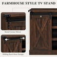 thumbnail image 3 of EDYO LIVING Farmhouse TV Stand for 65 Inch TV, Wood TV Stand with Sliding Barn Door, Entertainment Center with Storage Cabinet, Rustic Media Console for Living Room Bedroom, Espresso, 3 of 7