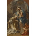thumbnail image 2 of Sebastiano Conca 11x14 Black Ornate Wood Framed Double Matted Museum Art Print Titled: The Madonna Appearing to St. Philip Neri (1740), 2 of 5