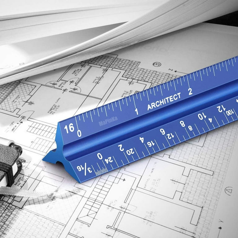 Drafting Tool Set 6-Piece Architectural Scale Ruler Set - Aluminum ...