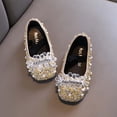 thumbnail image 7 of Bxsruta Girls Rhinestone Bowknot Ballet Flats Soft Sparkly Dress Shoes with Elastic Strap for Wedding Party, 7 of 7