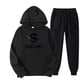 thumbnail image 3 of Conjunto de ropa deportiva para hombre y mujer, sudadera con capucha y pantalones con cordón, ropa deportiva de otoño, 2 piezas, 3 of 5