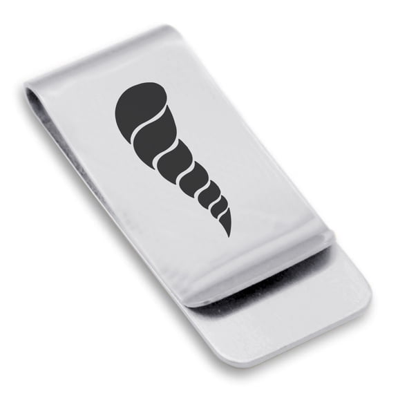 Stainless Steel Cornicello Italian Horn Good Luck Charm Classic Slim Money Clip Credit Card Holder