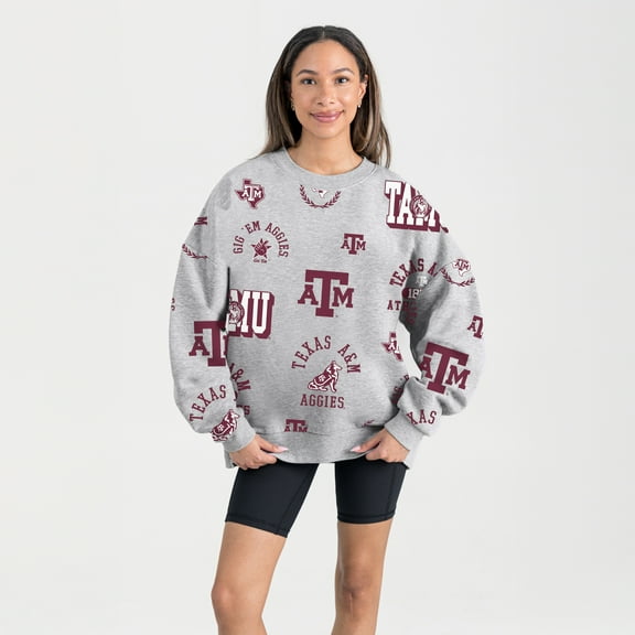 Women's Gameday Couture Gray Texas A&M Aggies Always on Repeat Fleece Sweatshirt