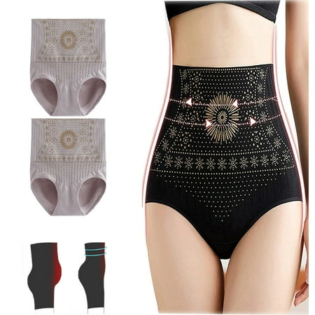 

Unique Fiber Restoration Shaper Body Shaping and Tummy Control Briefs High Waist Underwear Tummy Control Shapewear for Women(2 pcs L)