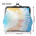 thumbnail image 2 of Lady Leather Wallet Zero 4.13 X 4.52 In Three-Dimensional Buckle Design Small Portable Easy Opening And Closing Lightgrey Tie-Dye Background Vibrant Colors And Swirling (3), 2 of 5