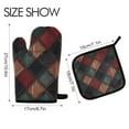 thumbnail image 2 of Yayeee Oven Mitts and Pot Holder Set of 2 Heat Resistant Kitchen Gloves Baking Hot Pad, Red Tartan Pattern, 2 of 5