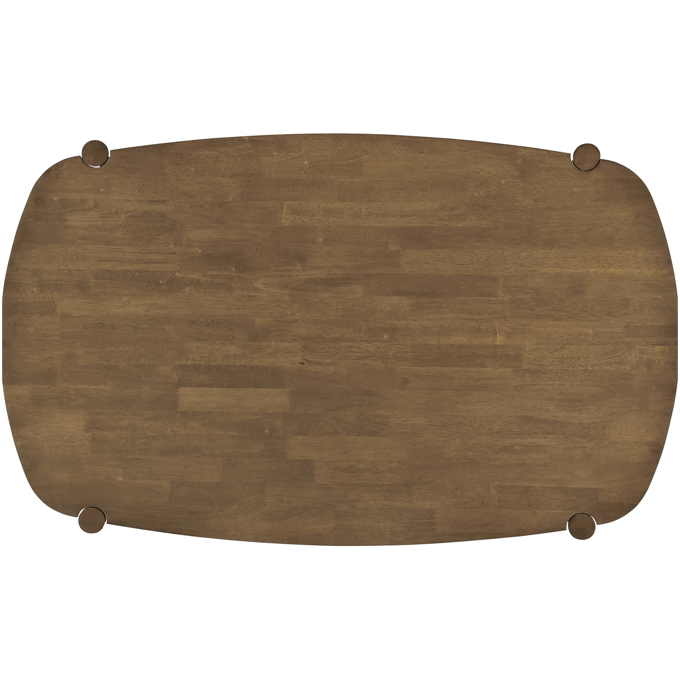 Modern Walnut Finish Dining Table, Solid Wood Rectangular Kitchen Table with Rounded Edges for Dining Room