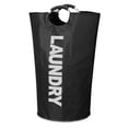 thumbnail image 2 of Spencer 90L Large Laundry Basket Waterproof Laundry Bag Foldable Laundry Hamper Folding Washing Bin, Storage Basket for Blankets Dirty Clothes Toys, Black, 2 of 10
