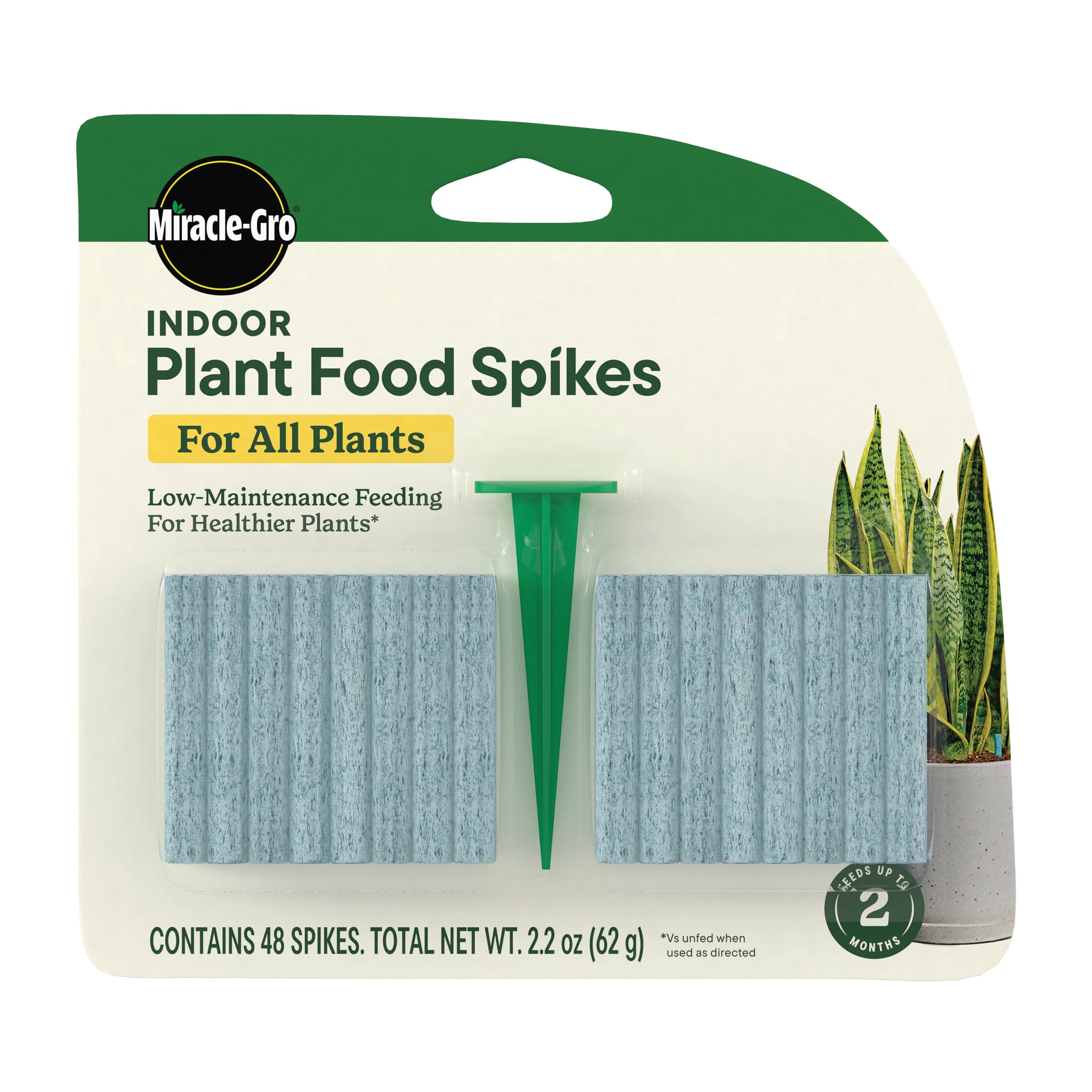 (2 pack) Miracle-Gro Indoor Plant Food Spikes for All Plants, For Houseplants and More, 48 spikes