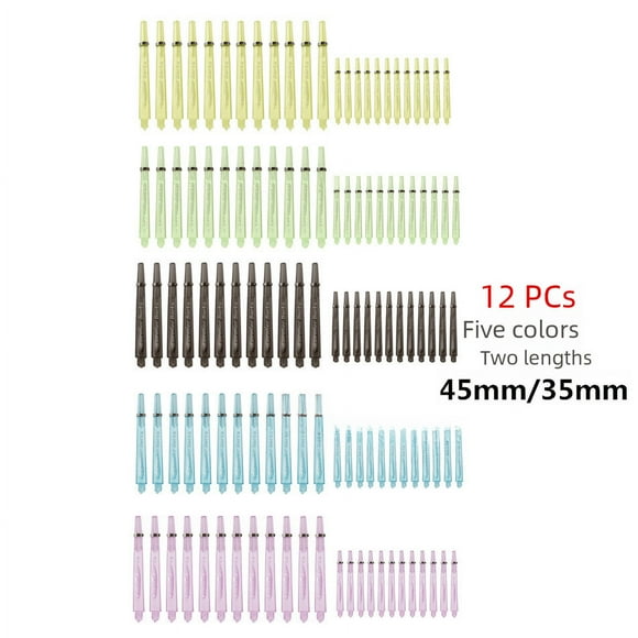 12 piezas de varilla de dardo de cristal esmerilado transparente para PC con anillo de hierro 1 g/pieza