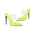 thumbnail image 5 of Women's Clear Pointed Toe Sandals Stiletto Heels Transparent Strap High Heels Slip On Clear Heel, 5 of 5