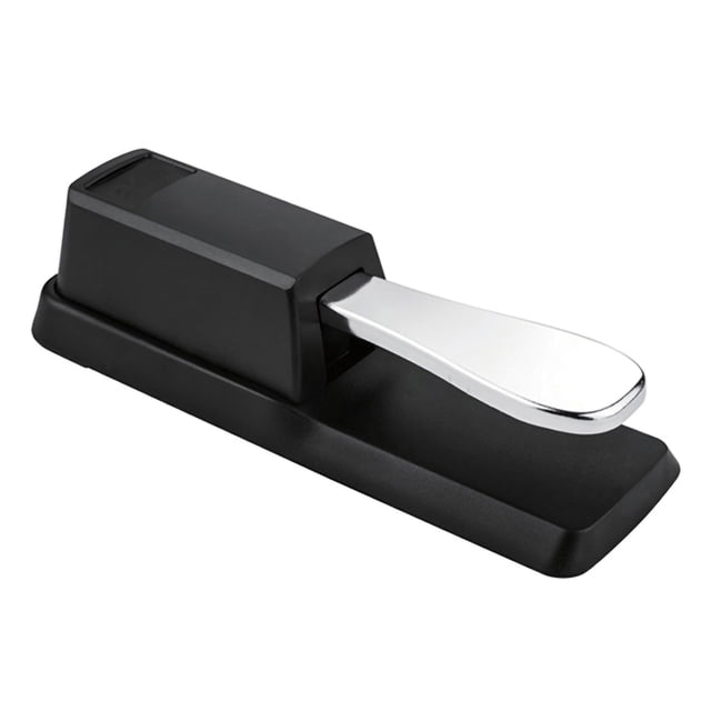 Pedal de sustain de ABS metálico universal para piano, para sintetizador de teclado electrónico, color plata diamante.