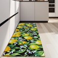 thumbnail image 4 of Yellow Lemon Flowers Black Pattern Kitchen Rug Mat,Kitchen Runner Rugs Non Skid Washable,Decorative Kitchen Floor Mats for Kitchen,Sink,Laundry,17"X47", 4 of 5