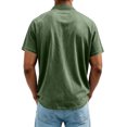 thumbnail image 5 of Sewkxo Henley Shirts for Men Acid Washed Oversized T Shirts Short Sleeve Summer Tops Stylish Vintage Plain Tees,Dark Green 2XL, 5 of 5