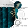 thumbnail image 6 of 4PCS Teal Blue Gold Marble Bathroom Sets with Shower Curtain and Rugs, Abstract Gold Shower Curtain Sets with Rugs for Bathroom, Modern Bathroom Curtains Shower Set Accessories, 6 of 6