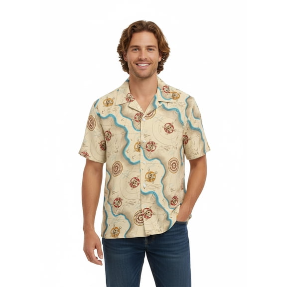 One Piece, Men's & Big Men's Graphic Button-Up Shirt, Sizes S-3XL