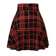 thumbnail image 3 of Dpytoraw Women Fashion Retro Punk Plaid Print Skirt Strap Zipper Short Skirt Stretchy Denim Skirt with Pockets Red, 3 of 5