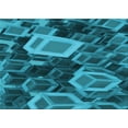 thumbnail image 1 of Ahgly Company Machine Washable Indoor Rectangle Transitional Medium Teal Green Area Rugs, 4' x 6', 1 of 7