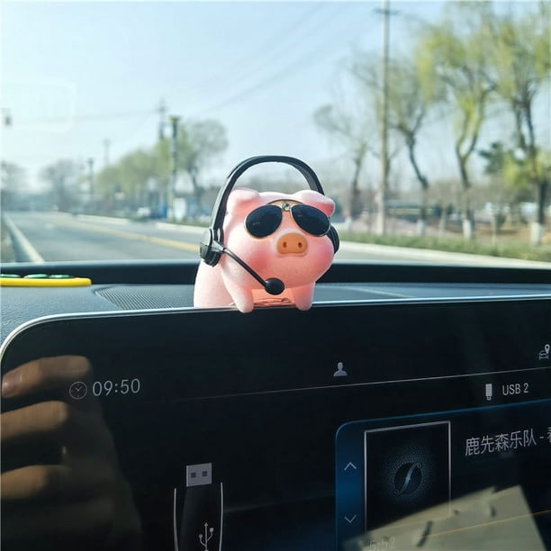 Colgante para espejo retrovisor de coche, cerdito de la suerte, adorno para decoración interior (piloto)