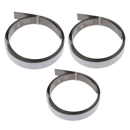 Set of 3 Stainless Track Self Adhesive Measure Tape Metric Ruler Band ...