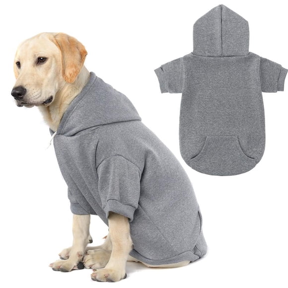 Sudadera con capucha para perros KOOLTAIL Basic, suave y cálida para perros XXL, color gris
