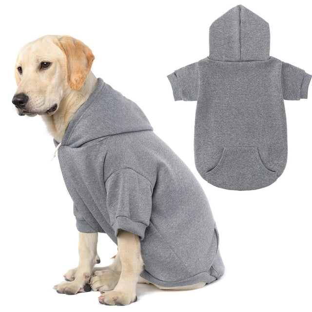 Sudadera con capucha para perros KOOLTAIL Basic, suave y cálida para perros XXL, color gris