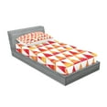 thumbnail image 2 of Ambesonne Abstract Fitted Sheet & Pillow Sham Set, Triangle Geometric Art, Twin, Orange Scarlet, 2 of 2
