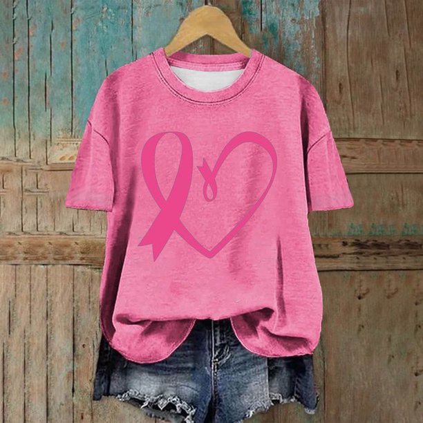 Puntoco Blusas casuales de moda para mujer, camisetas estampadas con cuello redondo, blusas de manga corta