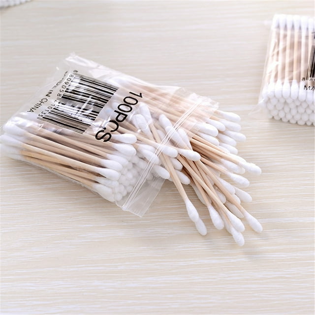 Hisopo de maquillaje Bling Bling 100 piezas de algodón de Madera de doble cabezal