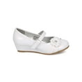 thumbnail image 2 of New Girl Little Angel Sophie-867D Patent Flower hook and loop Mary Jane Wedge Pump Size, 2 of 5