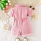 thumbnail image 4 of Conjunto de 3 piezas de boina con pantalones cortos de manga larga y tiras para niños, pantalones cortos con cuentas y flores grandes, top de poliéster para niña, 4 of 5