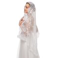 thumbnail image 4 of ZPAQI Church Veil Mantilla Latin Mass Veils Floral Lace Design Head Coverings, 4 of 15