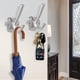 thumbnail image 4 of Tofiigrem Ganchos de pared de níquel cepillado, paquete de 6 ganchos para batas, ganchos de baño dobles de metal resistente, ganchos para toallas de mano montados en la pared para cubículo, baño, coci, 4 of 5