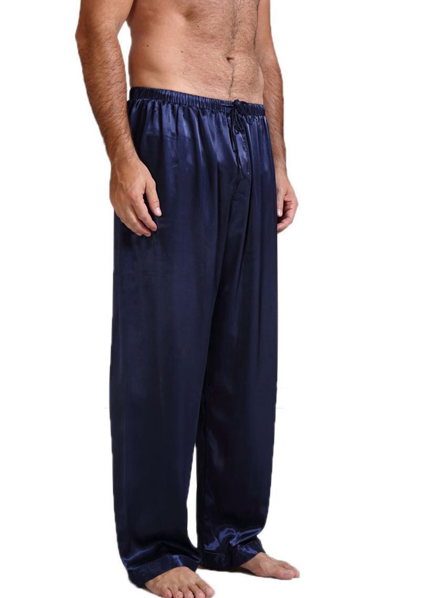 Men's Satin Pajama Pants Sleepwear Soft Long Pajama Bottoms Lounging ...