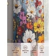 thumbnail image 3 of Vintage Wildflowers Sheer Curtains for Living Room Bedroom Oil Painted Abstract Botanical Sheer Curtains 54 Inch Long 2 Panels Set Light Filtering Curtain Window Treatments Drapes for Dining Room, 3 of 6