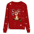 thumbnail image 4 of Christmas Shirts for Women 2025 Cute Cartoon Elk Graphic Long Sleeve Crewneck Pullover Shirts Festive Tees Tops, 4 of 4