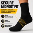 thumbnail image 3 of Men’s All Black Work Crew Socks, Midweight Breathable Socks for Work Shoes, 10 Pairs, 3 of 10