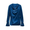 thumbnail image 4 of Velvet Blouses for Women, Cowl Neck Trendy Long Sleeve Shirts, Fall Casual Elegant Tops, 4 of 6