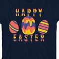 thumbnail image 2 of Bunny Bros Happy Easter Egg Painting Crew Neck Short Sleeve Navy Boy's T-shirt-Small, 2 of 4