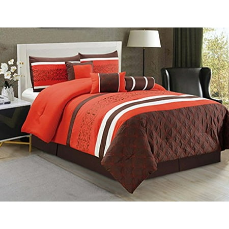 7 Piece Comforter Set Rose Red Blue Orange Reversible Bed In A Bag 7 Piece Comforter Set Rose Red Blue