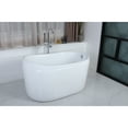 thumbnail image 2 of Kingston Brass VTRS522928 52-Inch Acrylic Oval Single Slipper Freestanding Tub with Drain in Glossy White, 2 of 5