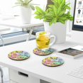 thumbnail image 7 of Colorful Butterfly Tie Dye Drinks Coasters, Non-Scratch Cork Base Round Cups Mats for for Wooden Coffee Table, Cool Housewarming Gift for Home Decor, 7 of 7