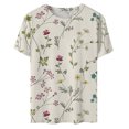thumbnail image 4 of ALLLIST Beige Spring Tops for Women Crew Neck Short Sleeve Floral Casual T-Shirts Printed Blouses for Women Dressy Casual, 4 of 4