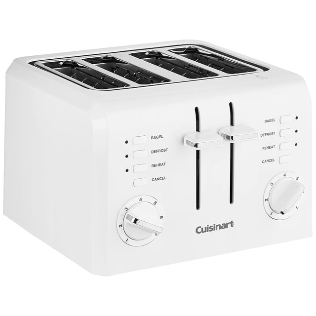 Cuisinart Tostadora Tostadora de Plástico Compacta de 4 Rebanadas, Nueva, CPT-142P1