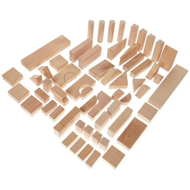 KidKraft 60 Pièces en Bois Découpe Formes Bloc Bâtiment Ensemble Architectural - Naturel