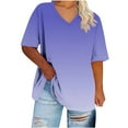 thumbnail image 2 of Plus Size 4X Women's Short Sleeve Tops Sale Under $10 Free Shipping Summer Casual Loose Print Blouse, 2 of 6
