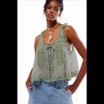thumbnail image 1 of Blusas de Verano Bohemias con Lazo Frontal para Mujer, Blusas Playeras de Encaje con Botones, Sin Mangas, de de , Y2k 2025, Verde M, 1 of 6