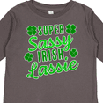 thumbnail image 4 of Inktastic Super Sassy Irish Lassy with Green 4 Leaf Clovers Boys or Girls Long Sleeve Toddler T-Shirt, 4 of 5